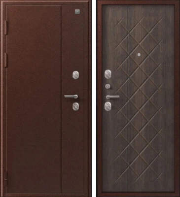 Дверь V-02 медь антик - венге