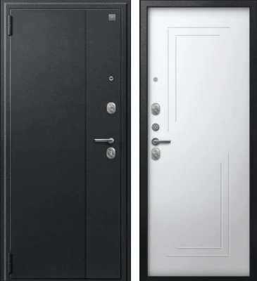Дверь A-06 черный сатин - кашемир белый