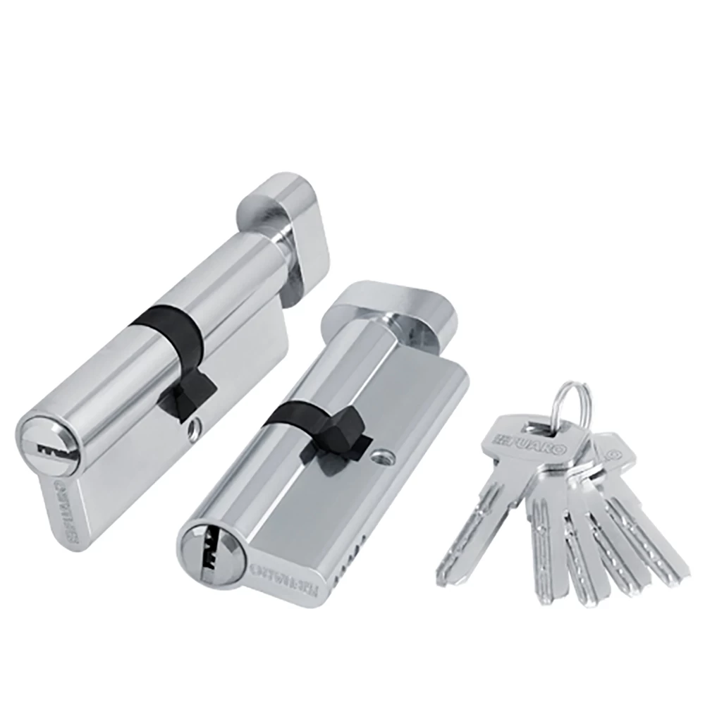 Фото Цилиндровый механизм (200 ZM/80) 2000ZMKnob80(40+10+30) CP хром 5Key с вертушкой