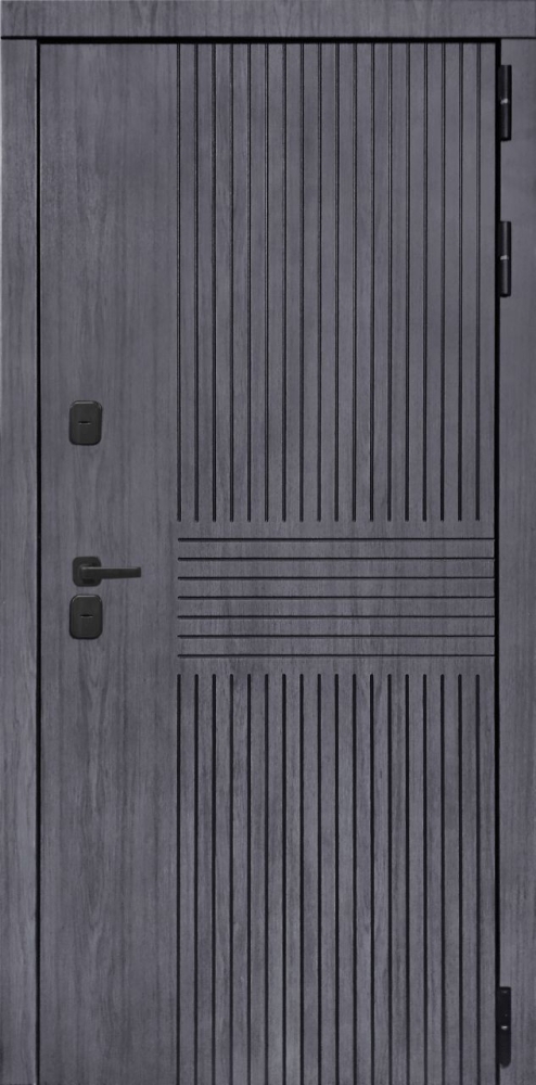 Входная дверь ДвериПРО Берген Лаура-2 (16мм, светлый мореный дуб) DPRO196013 внешняя сторона