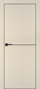Межкомнатная дверь PX-19 черная кромка с 4-х ст. Бежевый матовый