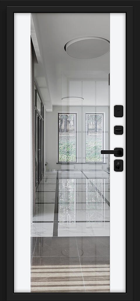 Фото Входная дверь Эво/SBlack Black Shell-Wotan Oak/White Silk BR6249 внутренняя сторона